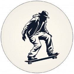 essbares Papier Skateboarder schwarz-weiß 19,5 cm