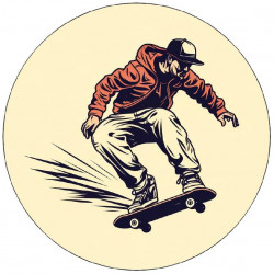 Essbares Papier Skateboarder Rot 19,5 cm