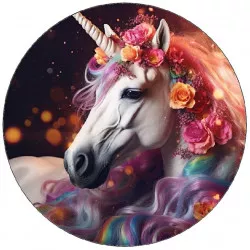 essbares Einhornpapier mit Blumen 19,5 cm