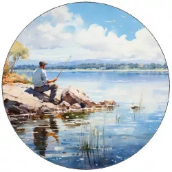 Essbares Papier Angler am See 19,5 cm