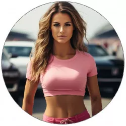 Essbares Papier Mädchen, das Autowettbewerbe startet, 19,5 cm