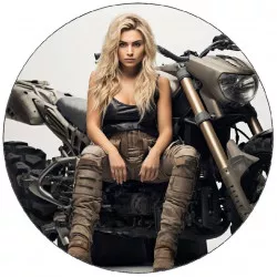 Essbares Papier Mädchen auf dem Motorrad 2 19,5 cm