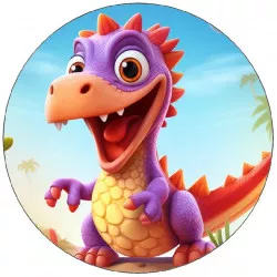 Essbares Papier Dinosaurier rosa 19,5 cm