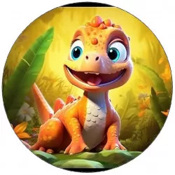 Essbares Papier Dinosaurier gelb 19,5 cm