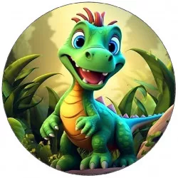 Essbares Dinospapier grün 19,5 cm