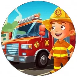 Essbares Papier Feuerlöscher mit Auto 19,5 cm