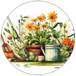 Essbares Blätterpapier Eckchen mit Blumen 19,5 cm