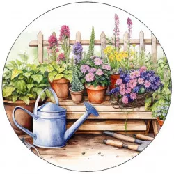 Essbares Papier Garten mit Blumen 19,5 cm