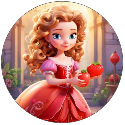 essbare Papierprinzessin in rotem Kleid 19,5 cm