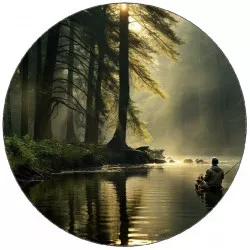 Essbares Papier Angler am Fluss 19,5 cm