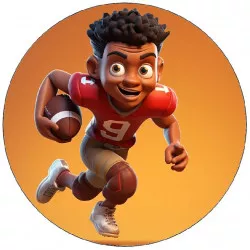 Essbares Papier „Spieler American Football“, 19,5 cm