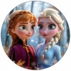 Essbares Papier Anna und Elsa im Wald 19,5 cm