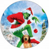 Essbares Grinch-Papier mit Hund 19,5 cm