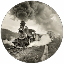 essbares Papier Zug schwarz-weiß Motiv 19,5 cm