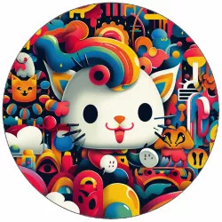 Essbarer Hello-Kitty-Papier mit Regenbogen 19,5 cm