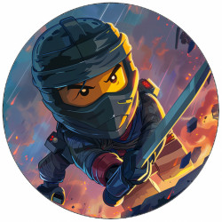 essbares Ninjago-Papier im Weltraum mit einem 19,5 cm langen Schwert