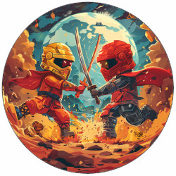 Essbares Ninjago-Papier im Weltraum beim Kampf 19,5 cm