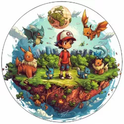 Essbares Papier Pokémon in der Stadt 19,5 cm