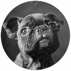 essbares Papier Bulldogge schwarz-weiß Foto 19,5 cm