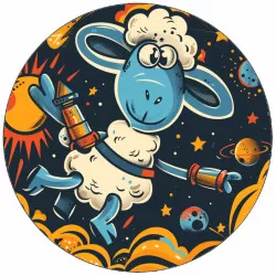 Essbares Papier Schaf Shaun und Planeten 19,5 cm