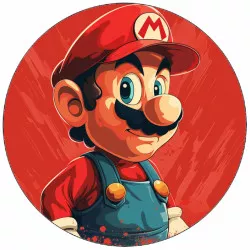 Essbares Papier Super Mario rotes Hintergrundbild 19,5 cm