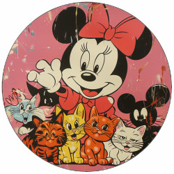 Essbares Papier Minnie und Kätzchen 19,5 cm