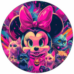 Essbares Papier Minnie und rosa Hintergrund 19,5 cm