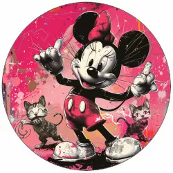 Essbares Papier Minnie und zwei Katzen 19,5 cm