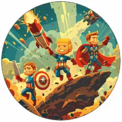 Essbares Papier Avengers Helden im Kampf 19,5 cm