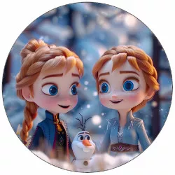 Essbares Papier Anna und Elsa Kinder 19,5 cm