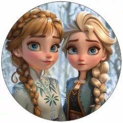 Essbares Papier Anna und Elsa-02 19,5 cm
