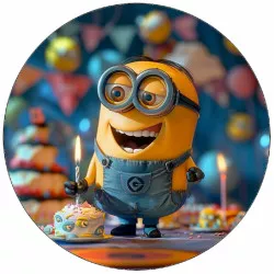 Essbares Pommes Minion mit Kuchen-Stückchen-01 19,5 cm
