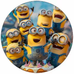 Essbares Papier Minions Geburtstagsfeier 19,5 cm