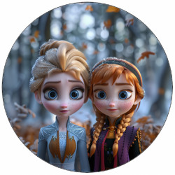 Essbares Papier Frozen Anna und Elsa 19,5 cm