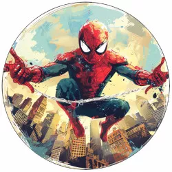 Essbares Papier Spider-Man in der Stadt 19,5 cm