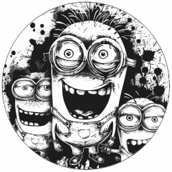 essbares Papier Minions schwarz-weiß Porträt 19,5 cm