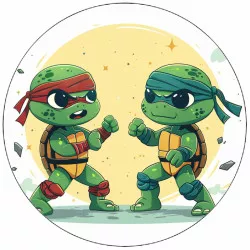 Essbares Schildkröten-Papier Ninja-Kampf 19,5 cm