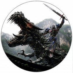 Essbares Papier Transformers Kämpfer mit Drachen 19,5 cm