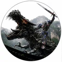 Essbares Papier Transformers Kämpfer mit Drachen 19,5 cm