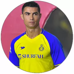 essbares Papier Cristiano Ronaldo gelb-blaues Trikot 19,5 cm