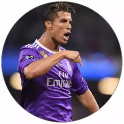 essbares Papier Cristiano Ronaldo im lila Trikot 19,5 cm