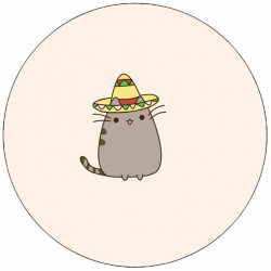 Essbares Papier Pusheen mit Sombrero 19,5 cm