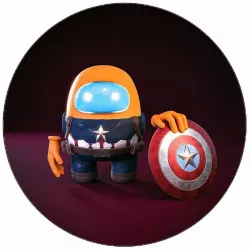 Essbares Papier Among Us Captain America 19,5 cm