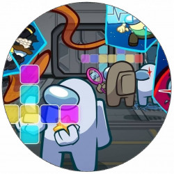 Essbares Papier Among Us Würfel 19,5 cm