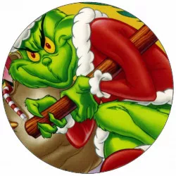 Essbares Papier Grinch und Geschenke 19,5 cm