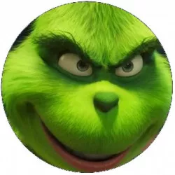 essbares Grinch-Papierchen, das lächelt, 19,5 cm