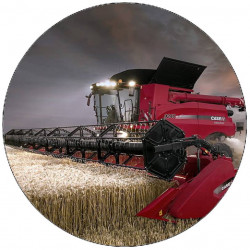 essbares Papier roter Mähdrescher im Feld 19,5 cm