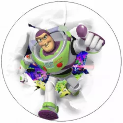 Essbares Papier Toy Story Buzz Lightyear auf weißem Hintergrund 19,5 cm