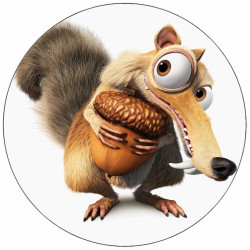 ESSbarer Papier Eiszeit Erdhörnchen mit Walnuss in der Hand 19,5 cm