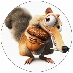 ESSbarer Papier Eiszeit Erdhörnchen mit Walnuss in der Hand 19,5 cm